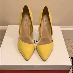 Justfab lemon yellow heels